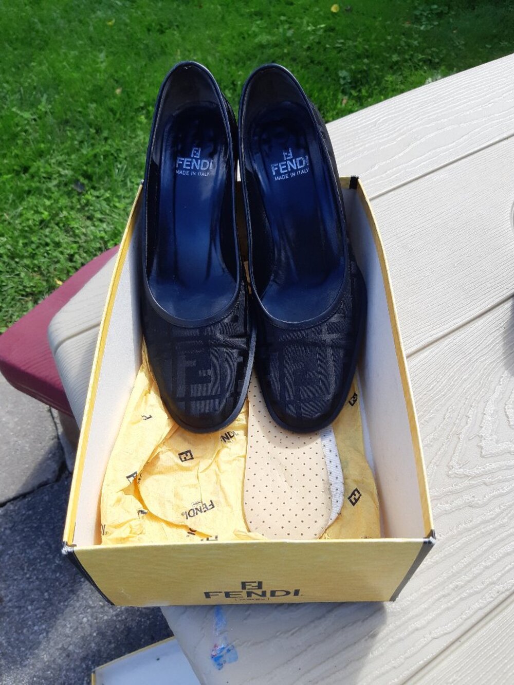 Vintage Black Fendi Heels, Size 5 1/2